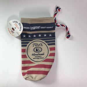 Tito's Handmade Vodka 750mL Canvas Bottle Tote - Summer Flag Theme NWT